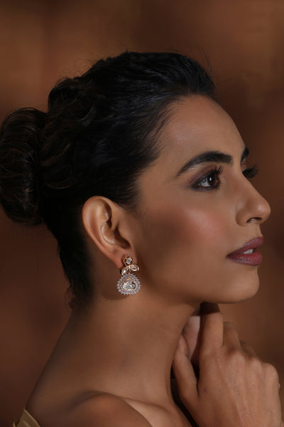 Tripti Rose Gold Polki Dangler Earrings