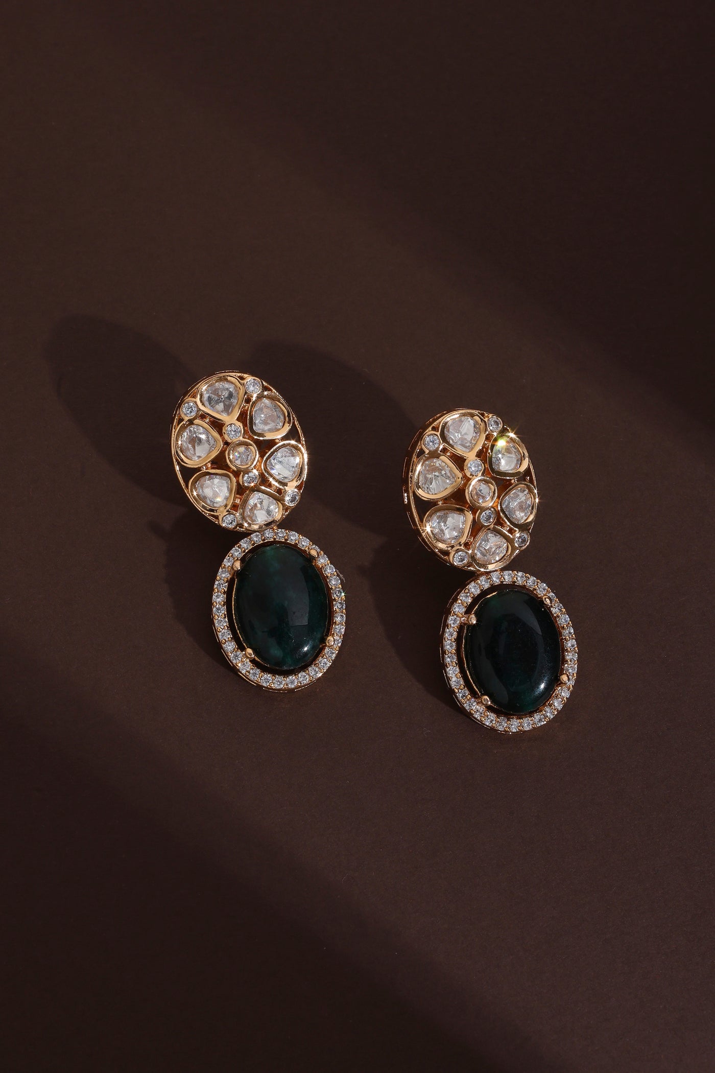 Eesha Green Polki Dangler Earrings