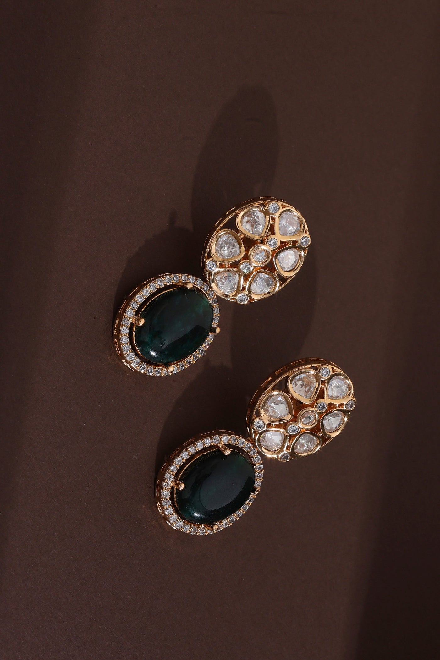 Eesha Green Polki Dangler Earrings