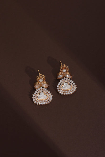 Tripti Rose Gold Polki Dangler Earrings