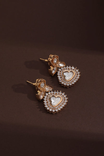 Tripti Rose Gold Polki Dangler Earrings