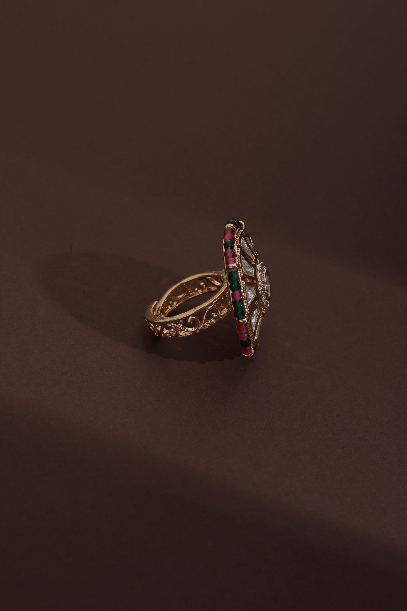 Oeshi Multicolour Polki Ring