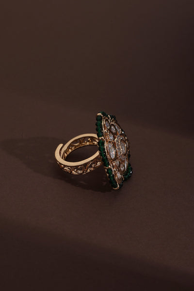 Khushi Green Polki Ring