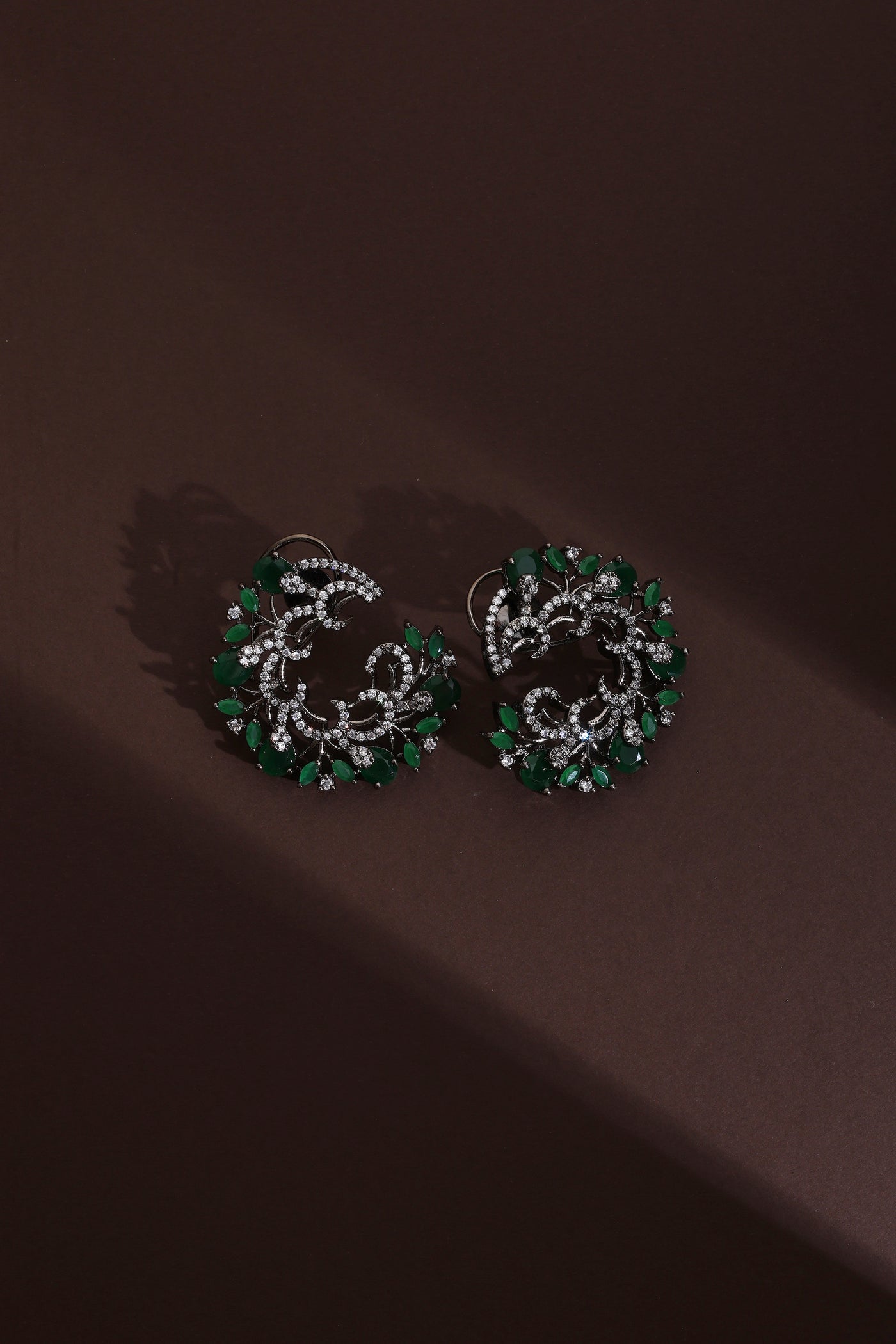 Fukumi Emerald Zirconia Hoop Earrings