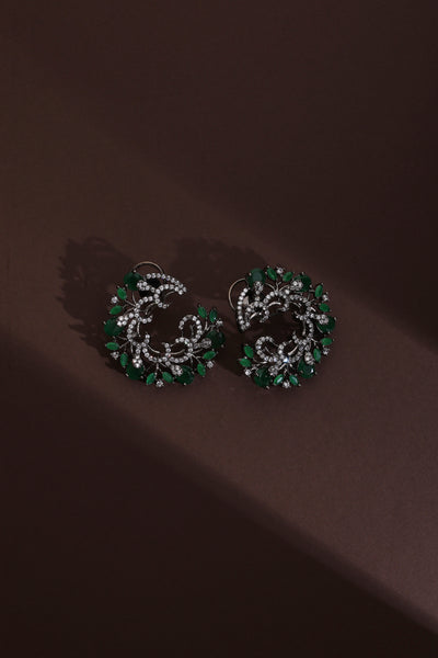 Fukumi Emerald Zirconia Hoop Earrings