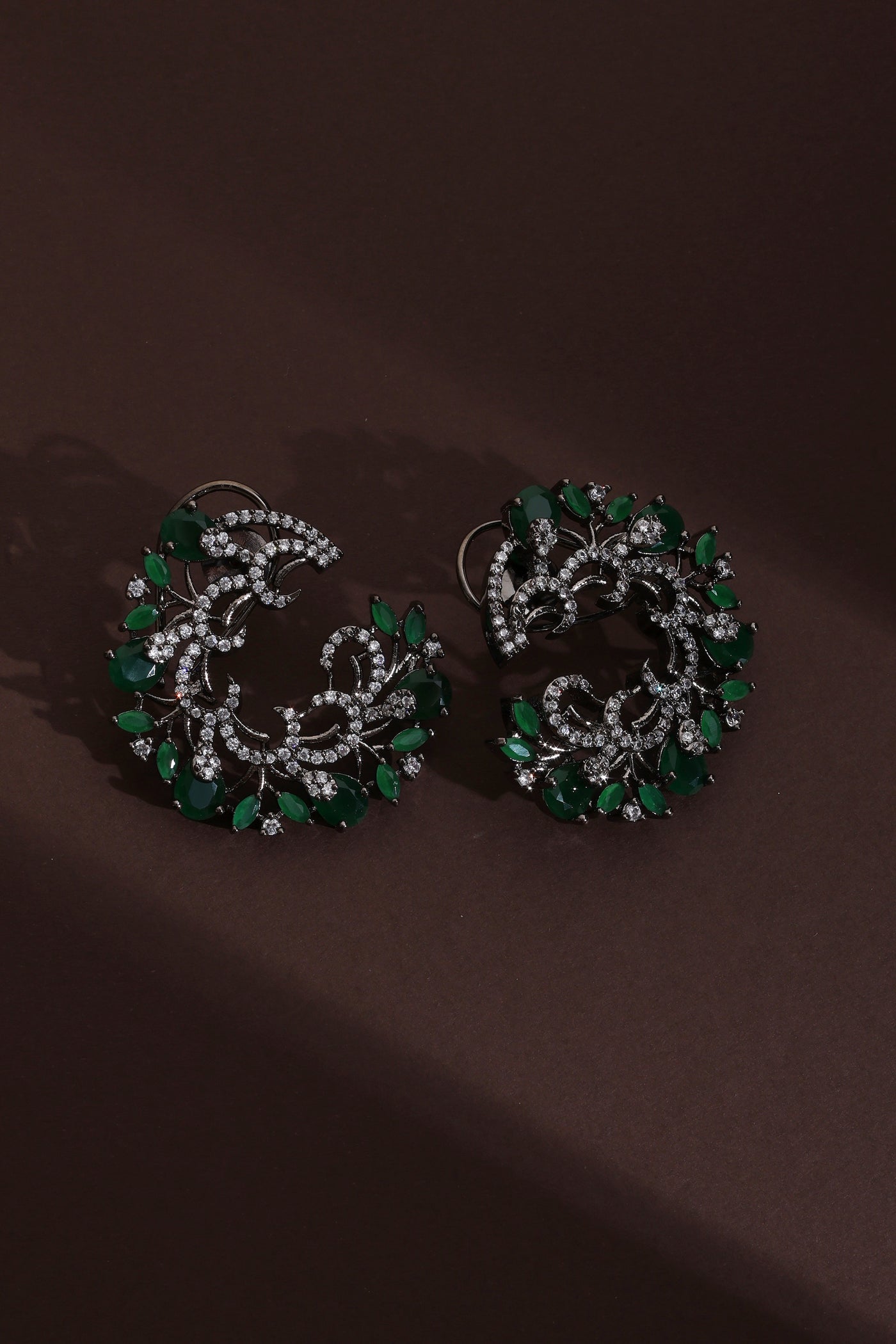 Fukumi Emerald Zirconia Hoop Earrings