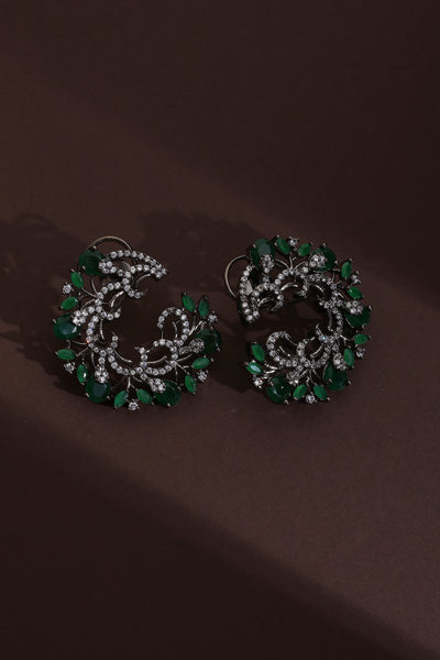 Fukumi Emerald Zirconia Hoop Earrings