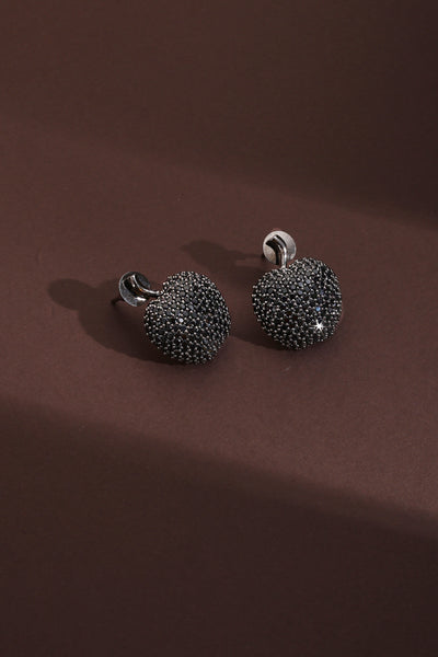 Valeria Black Zirconia Stud Earrings