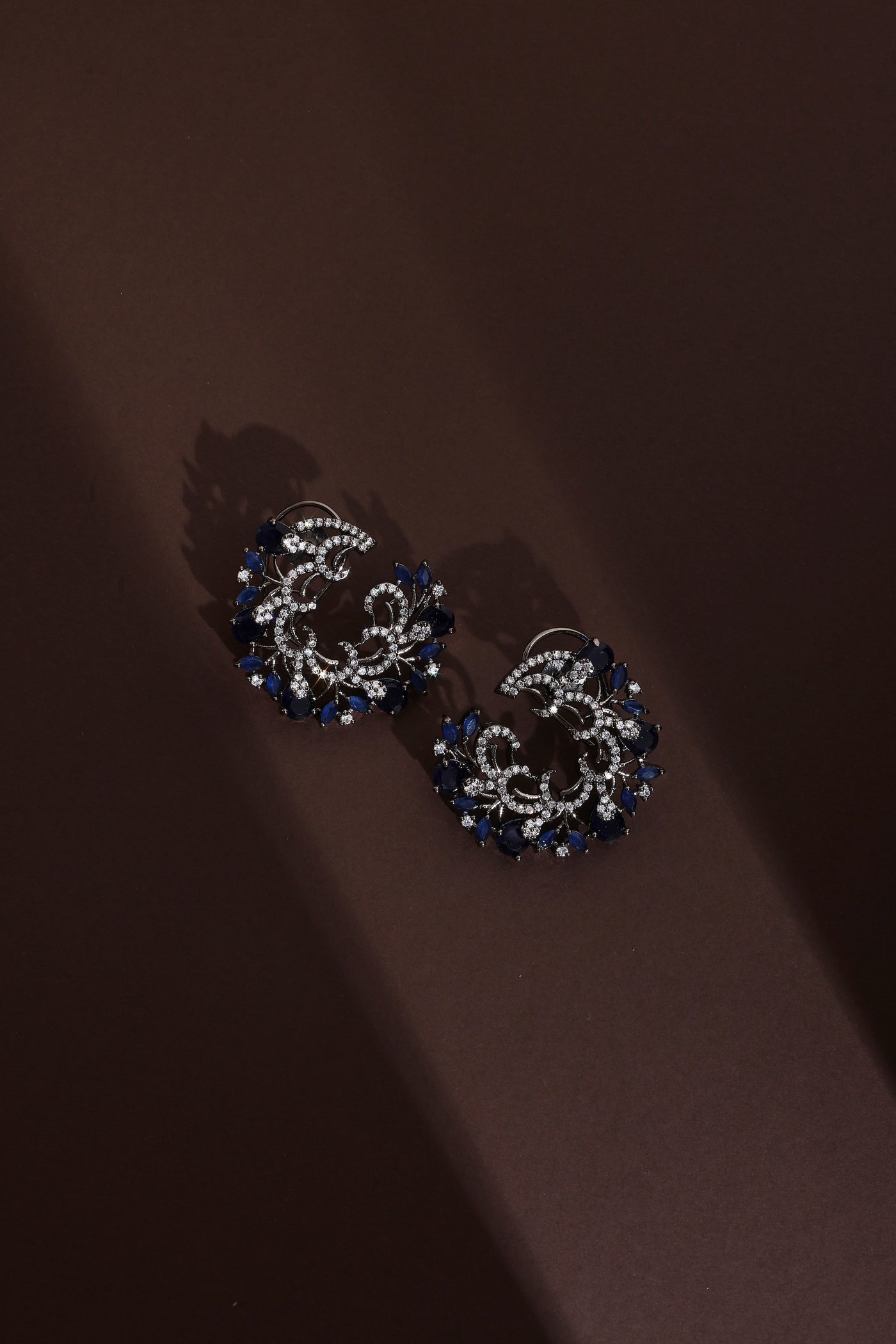 Fukumi Sapphire Zirconia Hoop Earrings