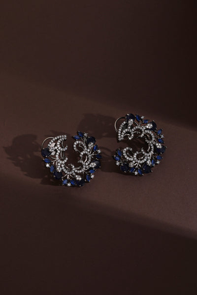 Fukumi Sapphire Zirconia Hoop Earrings