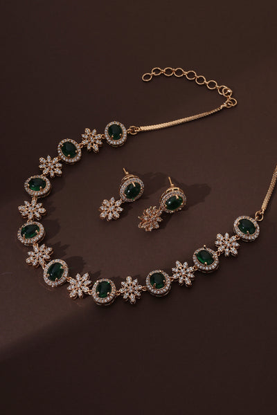 Krest Green Polki Necklace Set