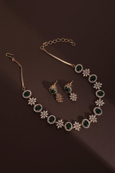 Krest Green Polki Necklace Set