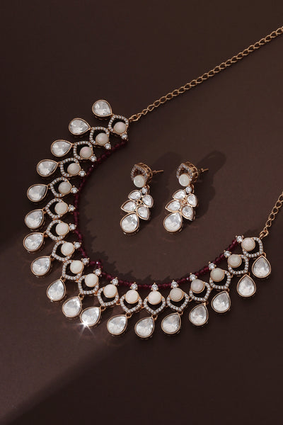 Irya Ruby and Polki Necklace Set