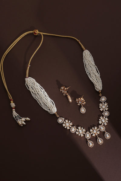 Ekanta White Polki Necklace Set