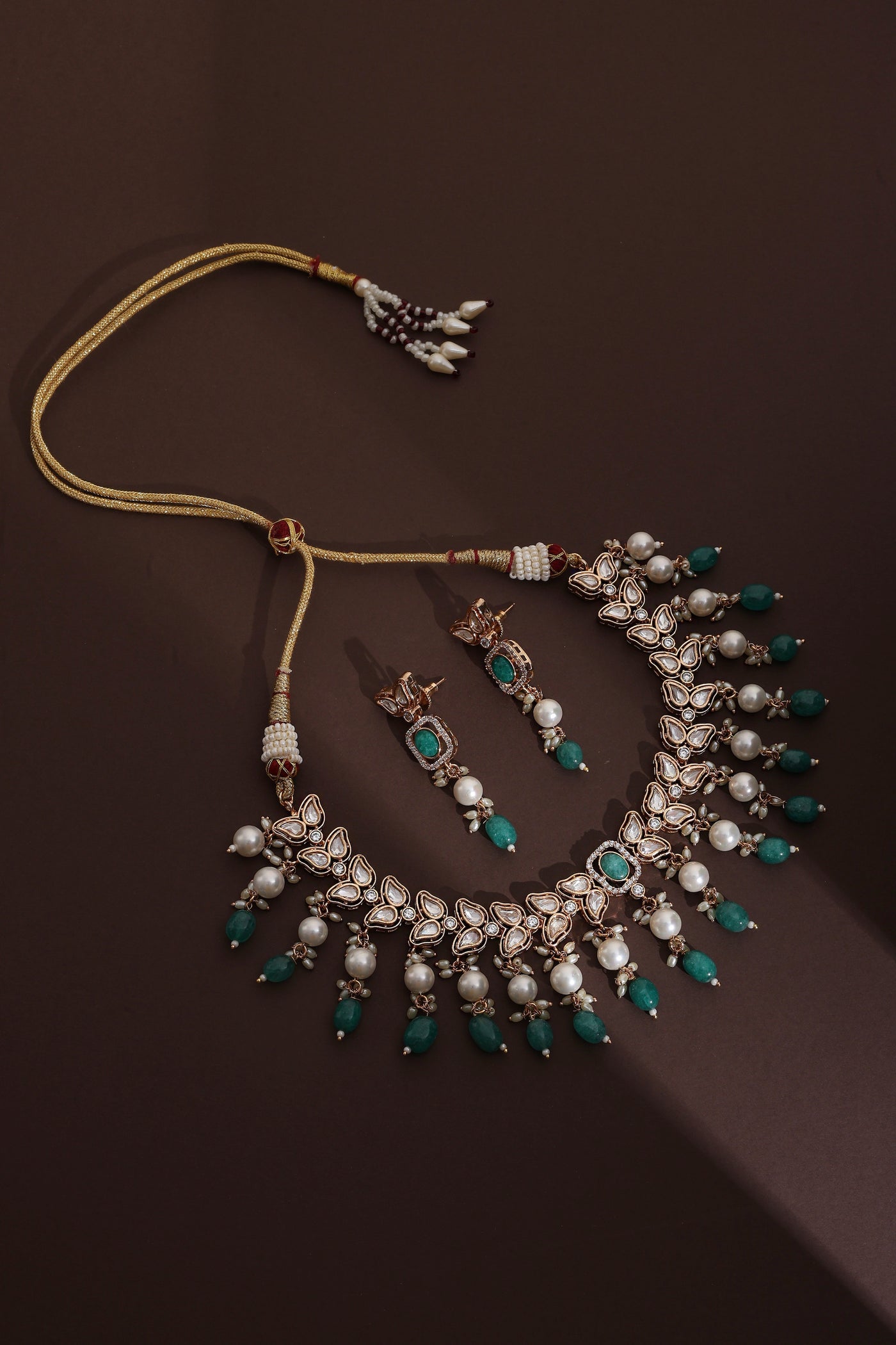 Vyan Green Polki Necklace Set