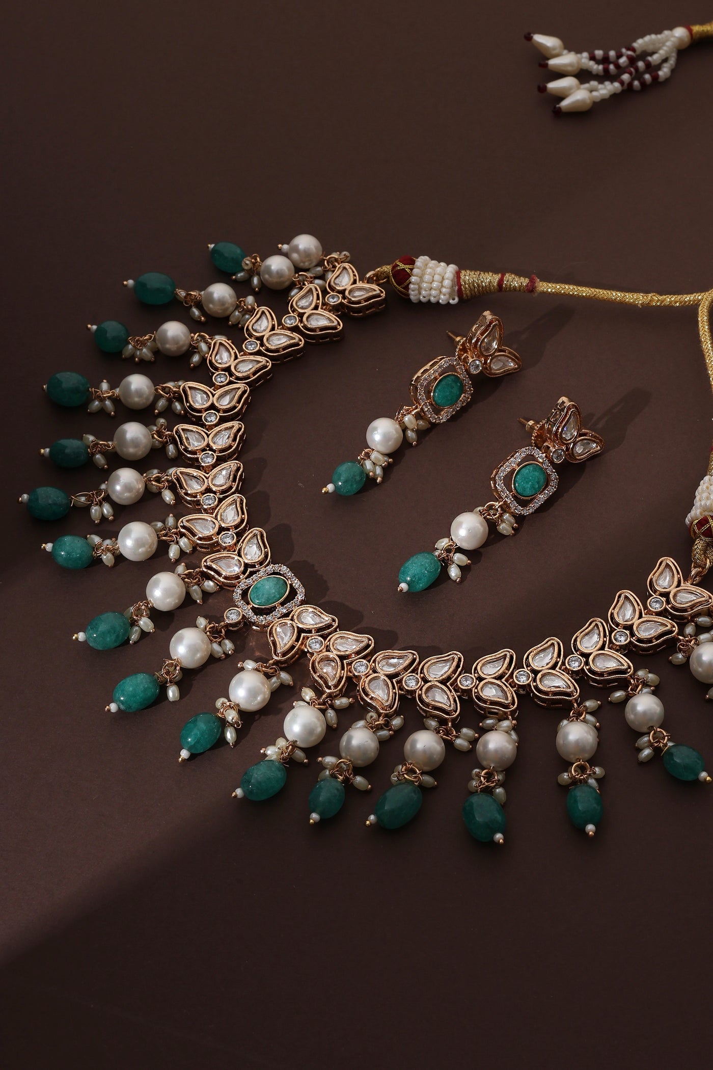 Vyan Green Polki Necklace Set