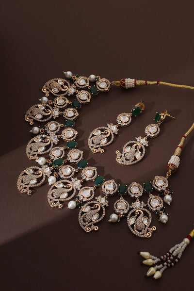 Jenika Emerald Polki Necklace Set