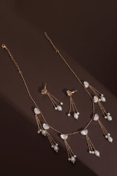 Kavini Polki and Pearl Necklace Set