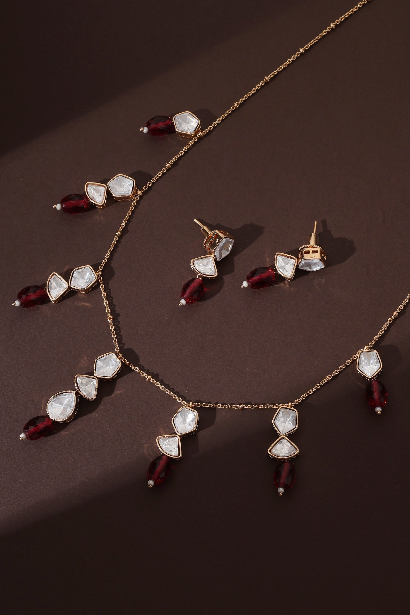 Yahvi Ruby Polki Necklace Set