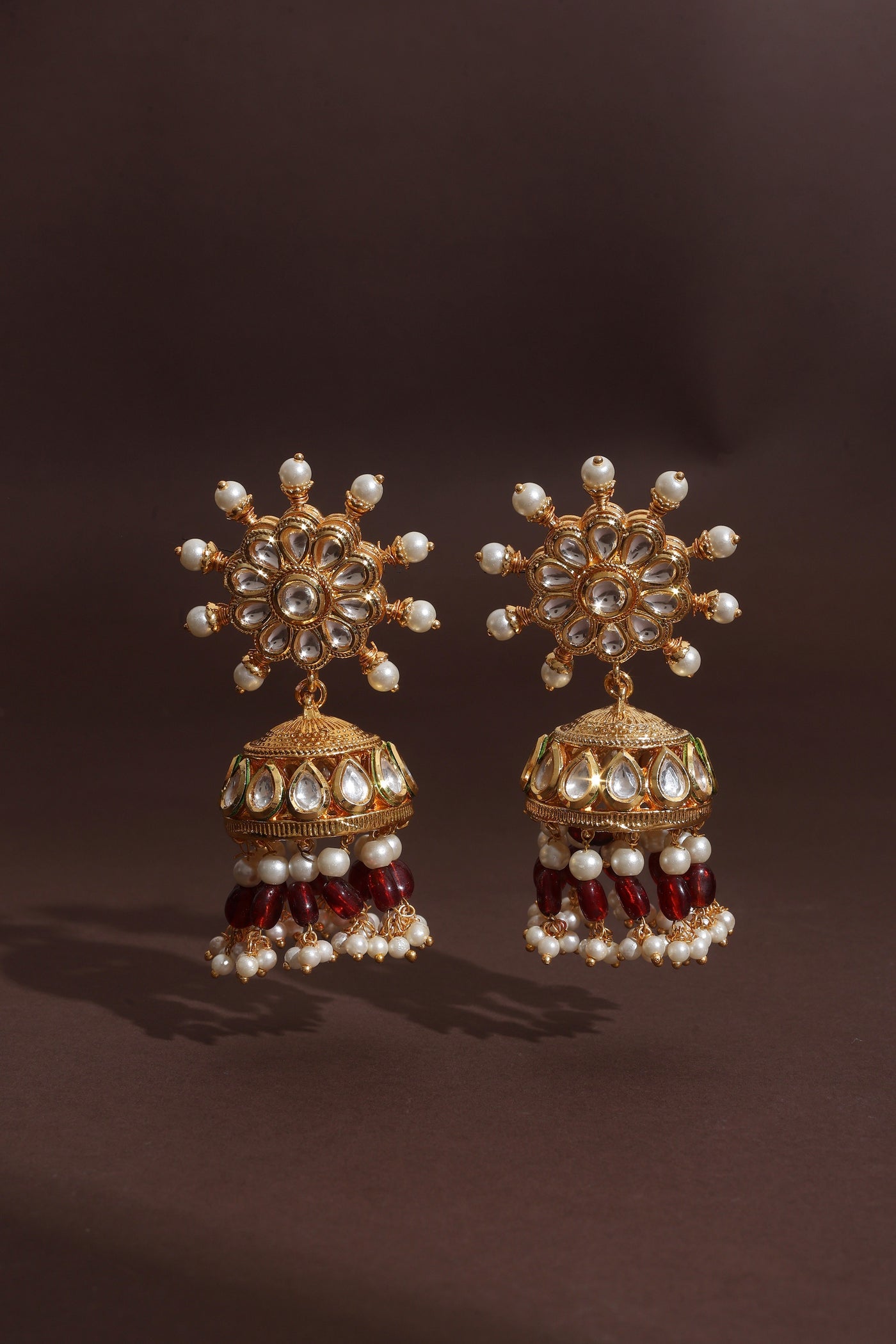 Unnati Red Jhumka Earrings