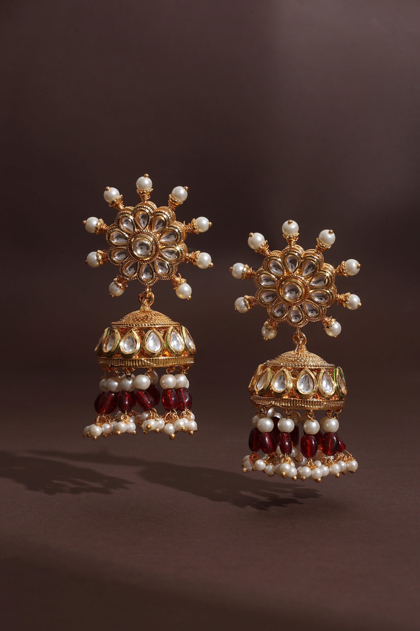 Unnati Red Jhumka Earrings