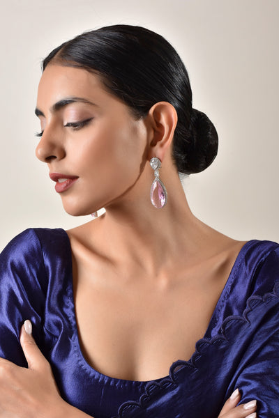 Astor Rose Crystal Zirconia Dangler Earrings