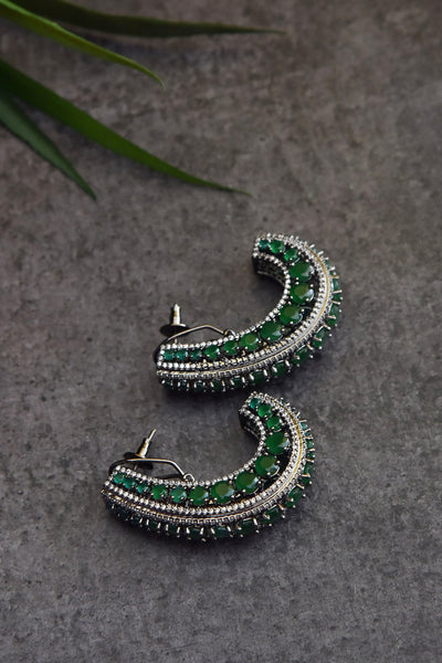 Nash Emerald Zirconia Hoop Earrings