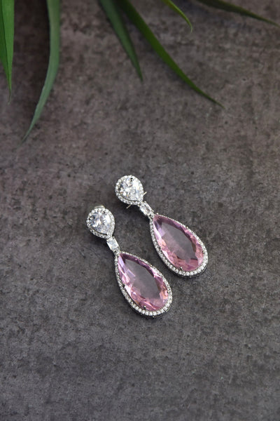 Astor Rose Crystal Zirconia Dangler Earrings