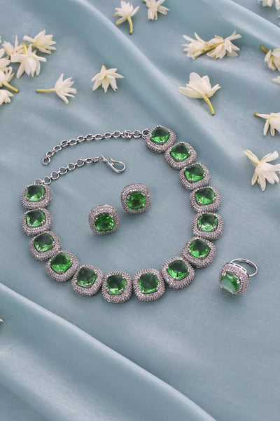 Krimzie Emerald Zirconia Necklace Set