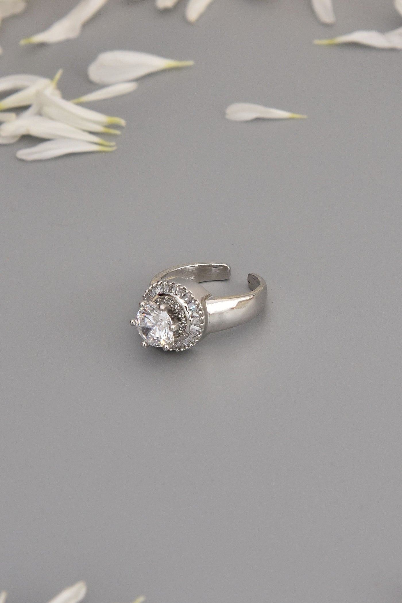 Jenny Silver Plated Zirconia Solitaire Ring