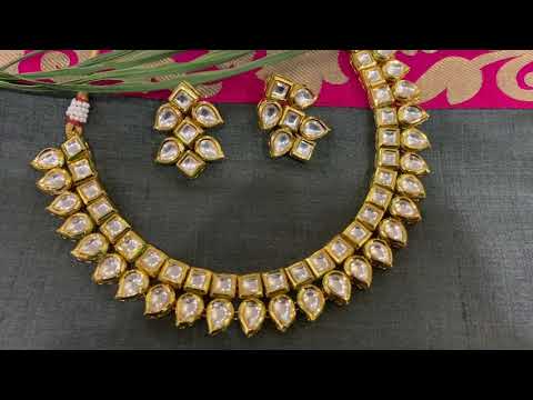 Rachna Gold Plated Kundan Short Necklace Set