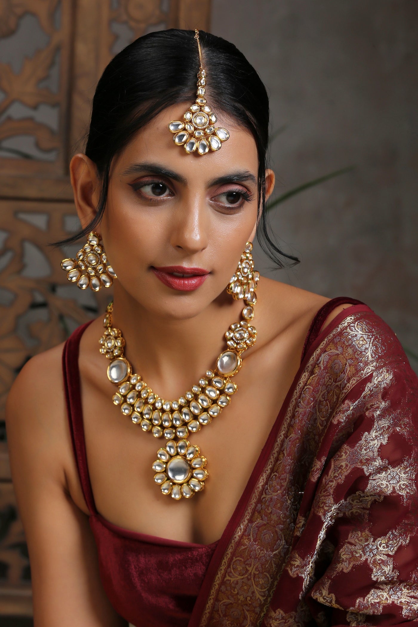 Nehara Gold Plated Kundan Necklace Set