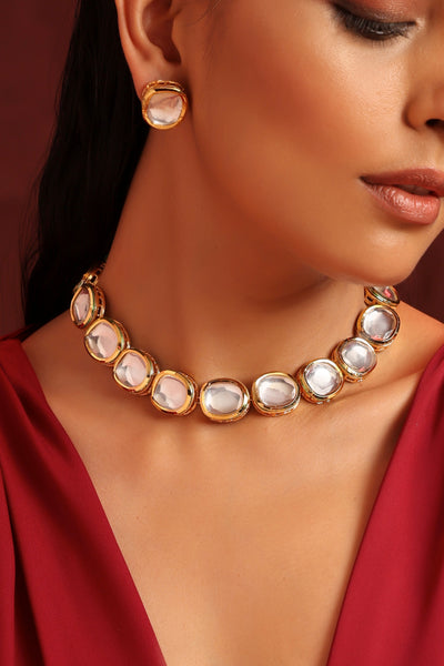 Amala Gold Plated Kundan Choker Necklace Set